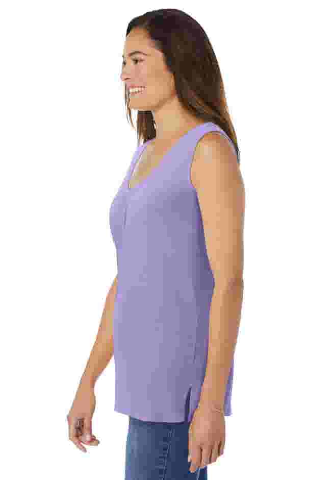 Perfect Sleeveless Shirred V-Neck Tunic image number 2