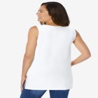 Perfect Sleeveless Shirred V-Neck Tunic image number null