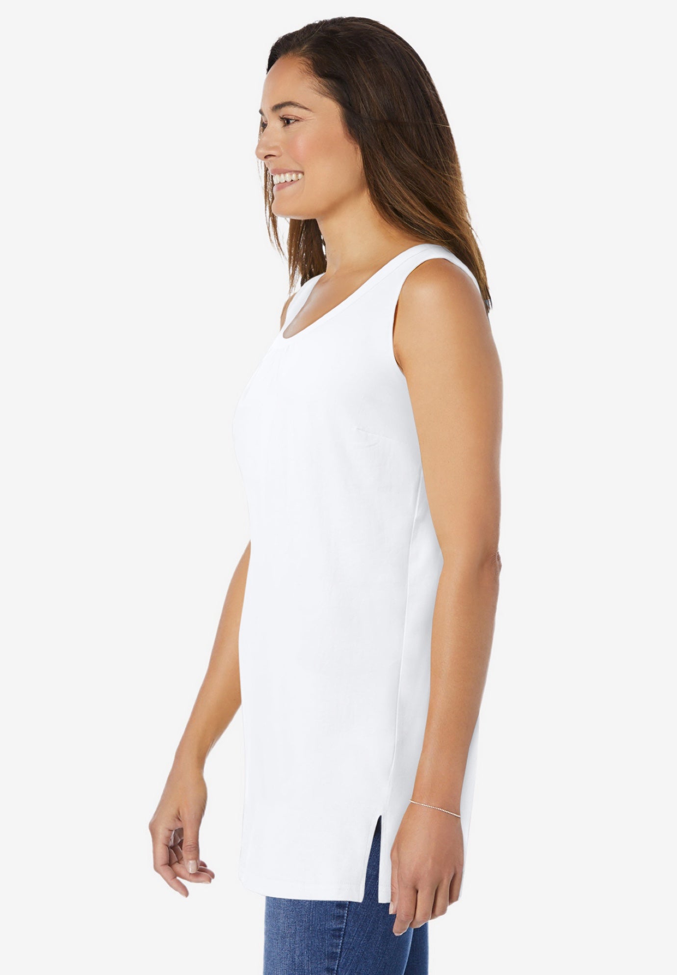Perfect Sleeveless Shirred V-Neck Tunic image number 2
