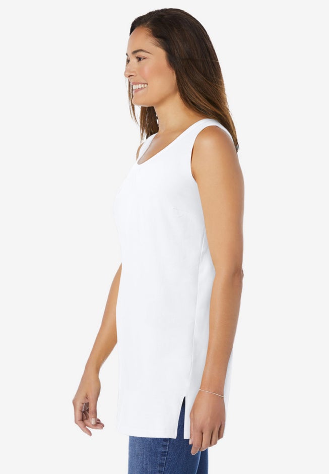 Perfect Sleeveless Shirred V-Neck Tunic image number 2