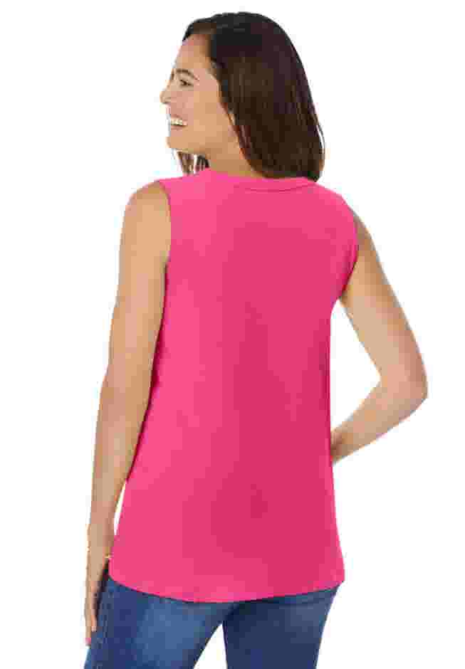 Perfect Sleeveless Shirred V-Neck Tunic image number 1