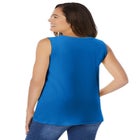 Perfect Sleeveless Shirred V-Neck Tunic image number null