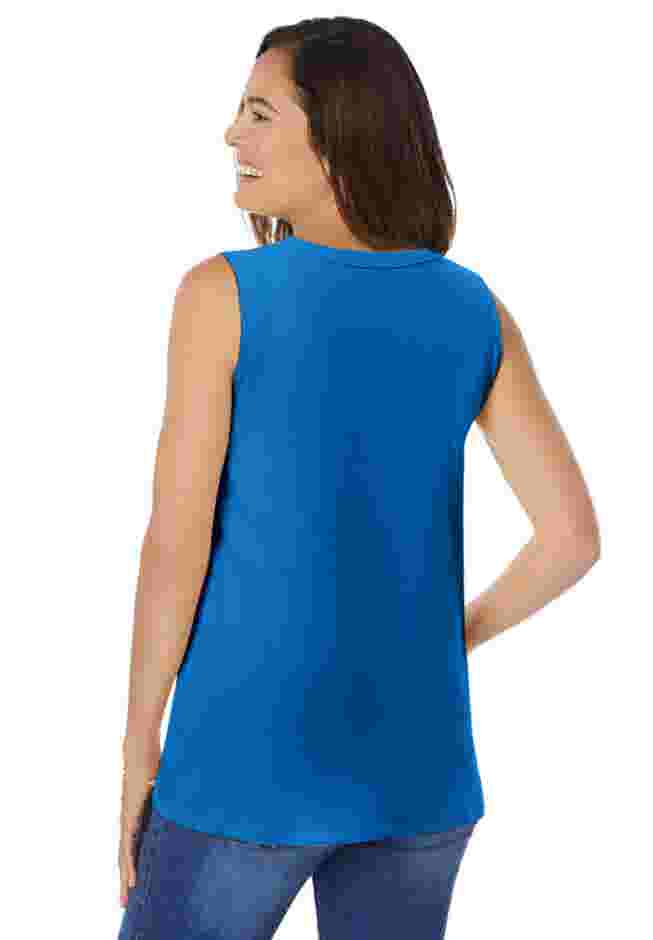Perfect Sleeveless Shirred V-Neck Tunic image number 1