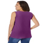 Perfect Sleeveless Shirred V-Neck Tunic image number null