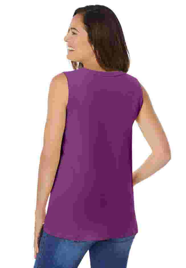 Perfect Sleeveless Shirred V-Neck Tunic image number 1