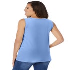 Perfect Sleeveless Shirred V-Neck Tunic image number null