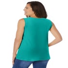 Perfect Sleeveless Shirred V-Neck Tunic image number null
