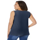 Perfect Sleeveless Shirred V-Neck Tunic image number null