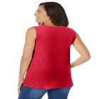 Perfect Sleeveless Shirred V-Neck Tunic image number null