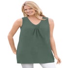 Perfect Sleeveless Shirred V-Neck Tunic image number null