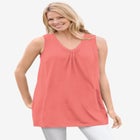Perfect Sleeveless Shirred V-Neck Tunic image number null