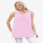 Perfect Sleeveless Shirred V-Neck Tunic image number null