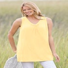Perfect Sleeveless Shirred V-Neck Tunic image number null