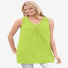 Perfect Sleeveless Shirred V-Neck Tunic image number null