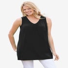 Perfect Sleeveless Shirred V-Neck Tunic image number null