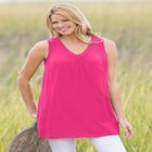 Perfect Sleeveless Shirred V-Neck Tunic image number null