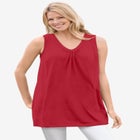 Perfect Sleeveless Shirred V-Neck Tunic image number null