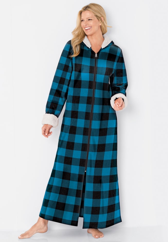 Sherpa-Lined Long Hooded Robe image number 3