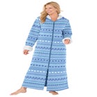 Sherpa-Lined Long Hooded Robe image number 0