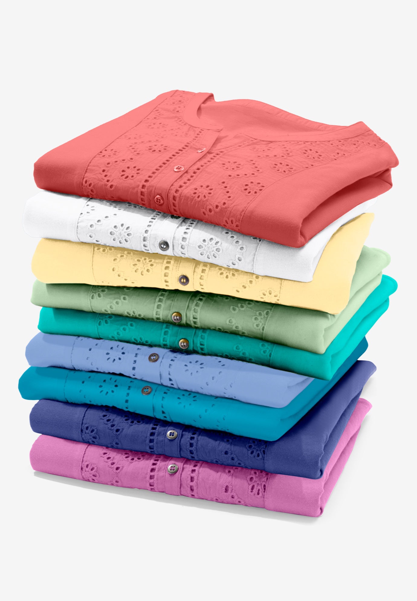 Eyelet Henley Tee image number 3