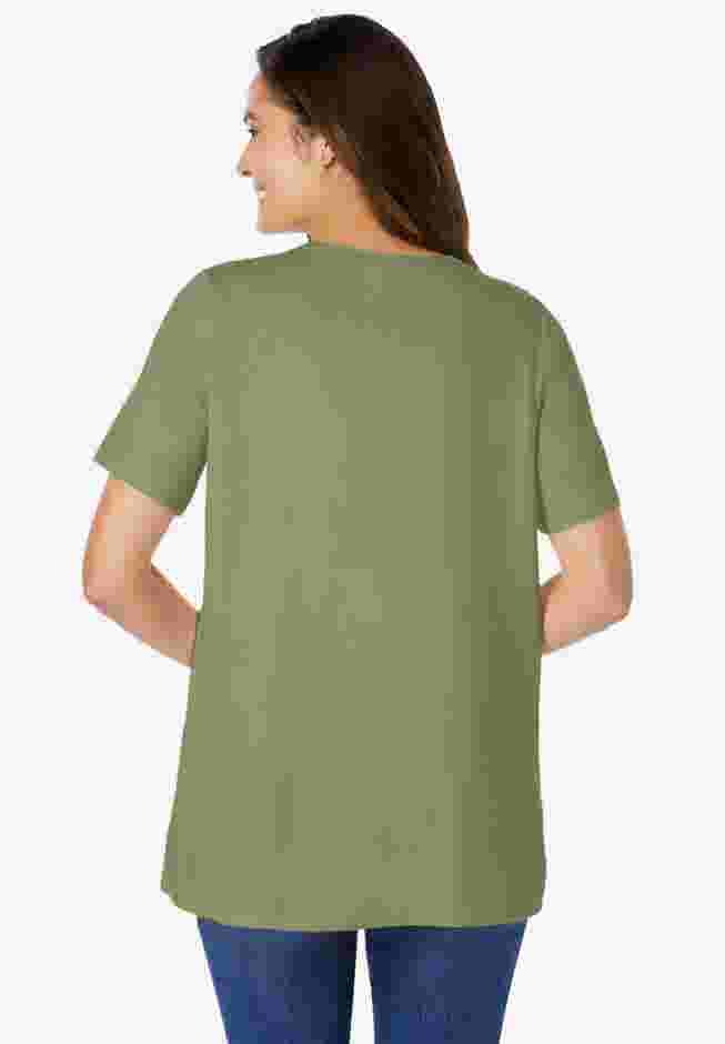 Eyelet Henley Tee image number 1