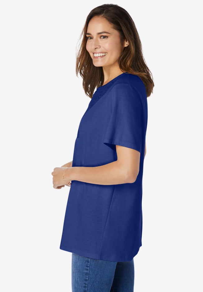 Eyelet Henley Tee image number 2