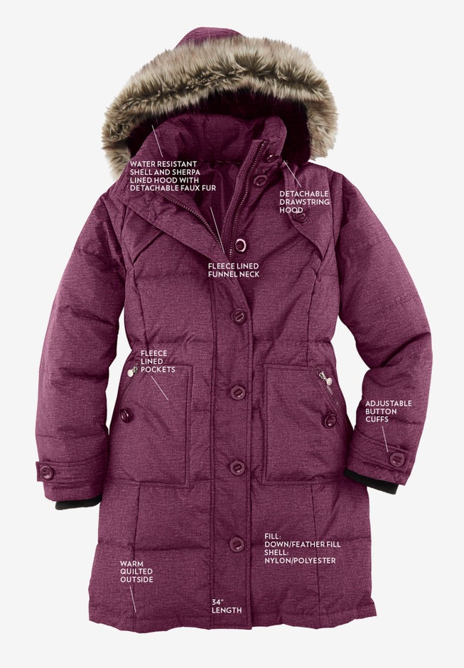 Heathered Down Puffer Coat image number 3