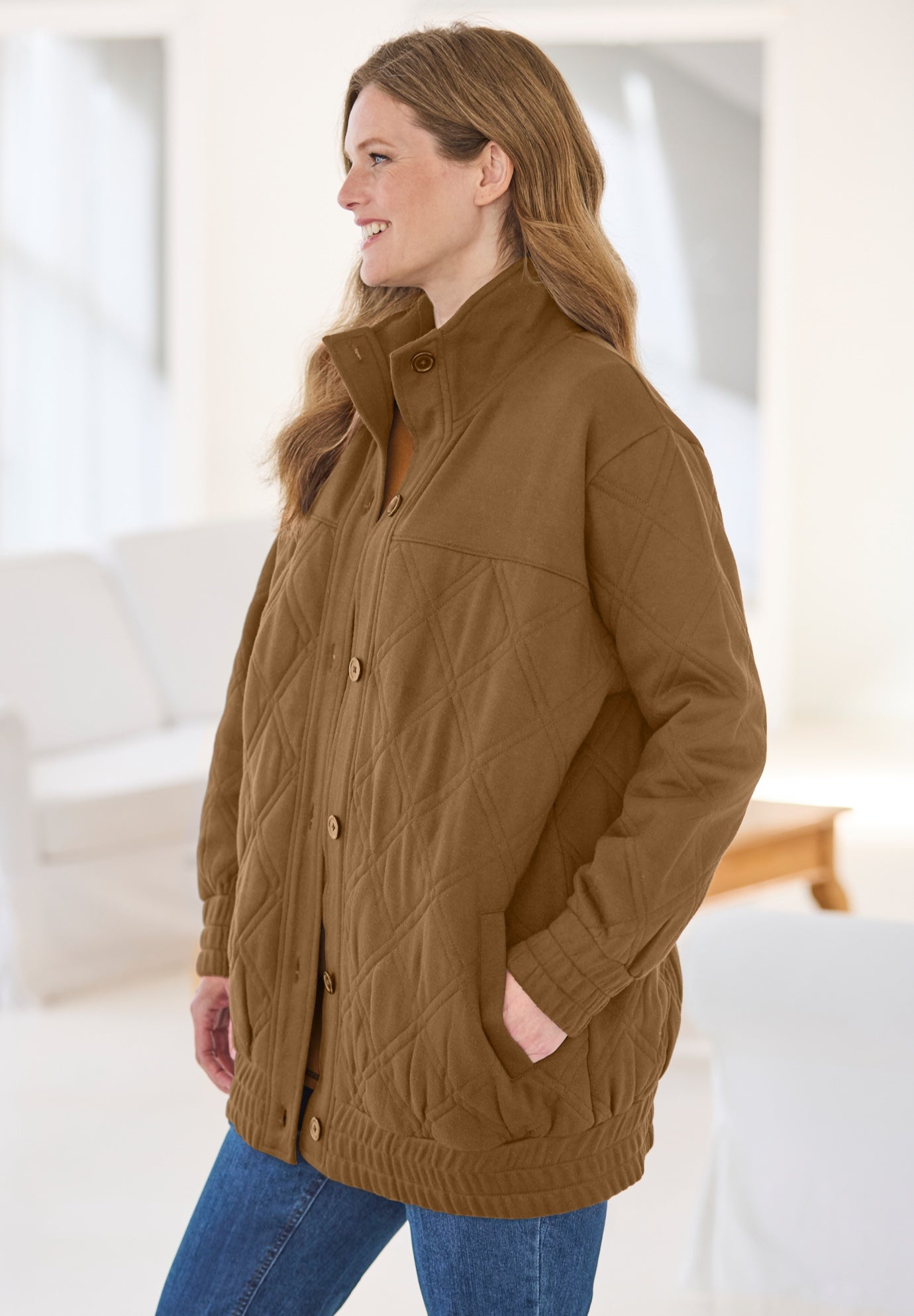 Quilted Easy Fleece Jacket image number 2