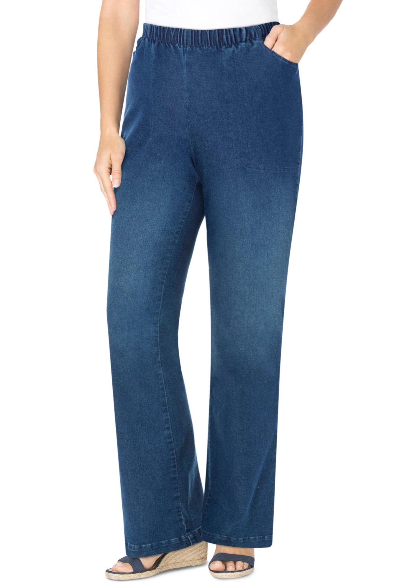 Fineline Stretch Denim Pull-On Bootcut Jeans image number 0