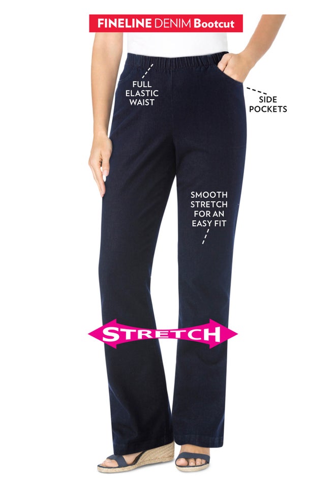Fineline Stretch Denim Pull-On Bootcut Jeans image number 1