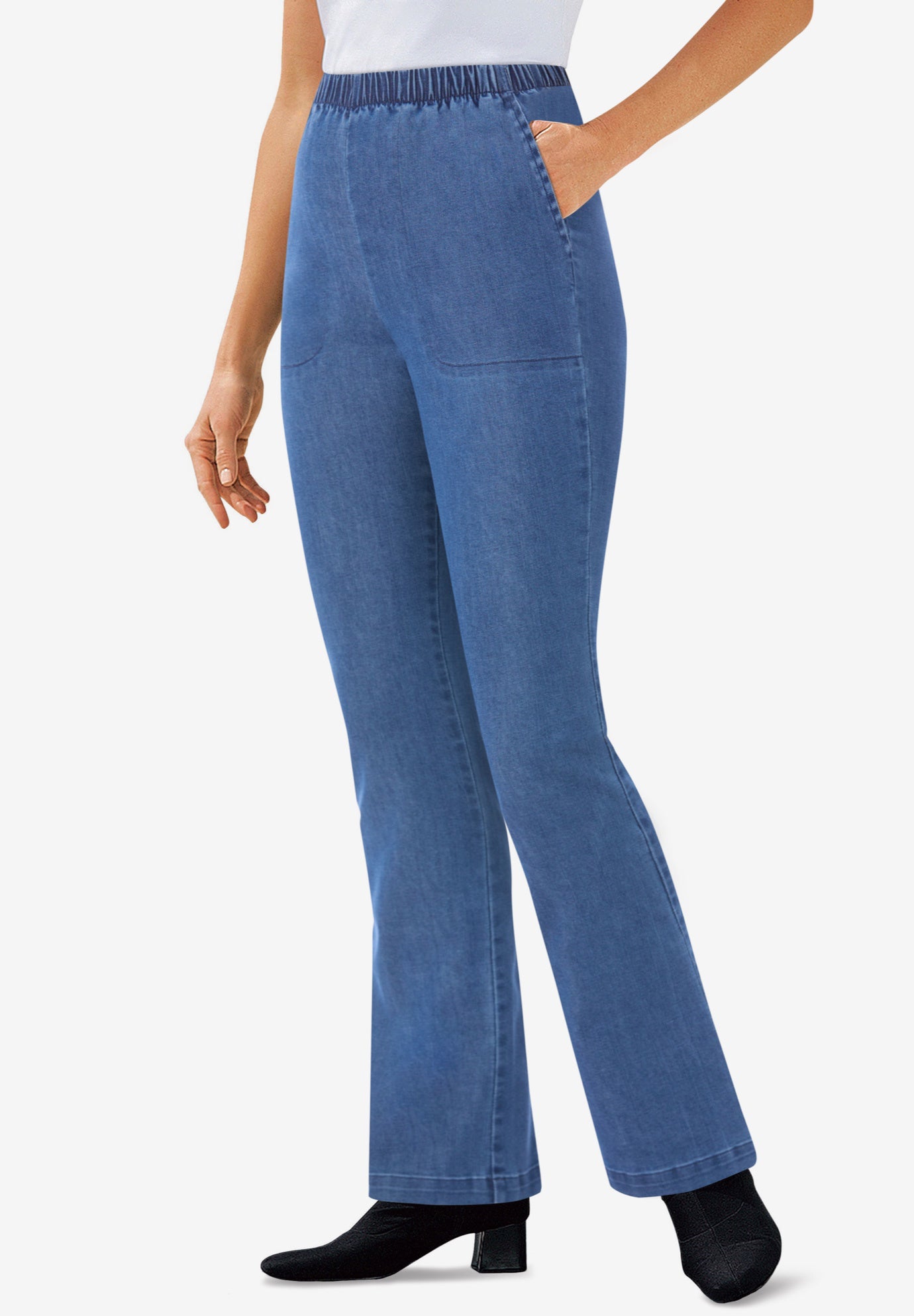 Fineline Stretch Denim Pull-On Bootcut Jeans image number 0