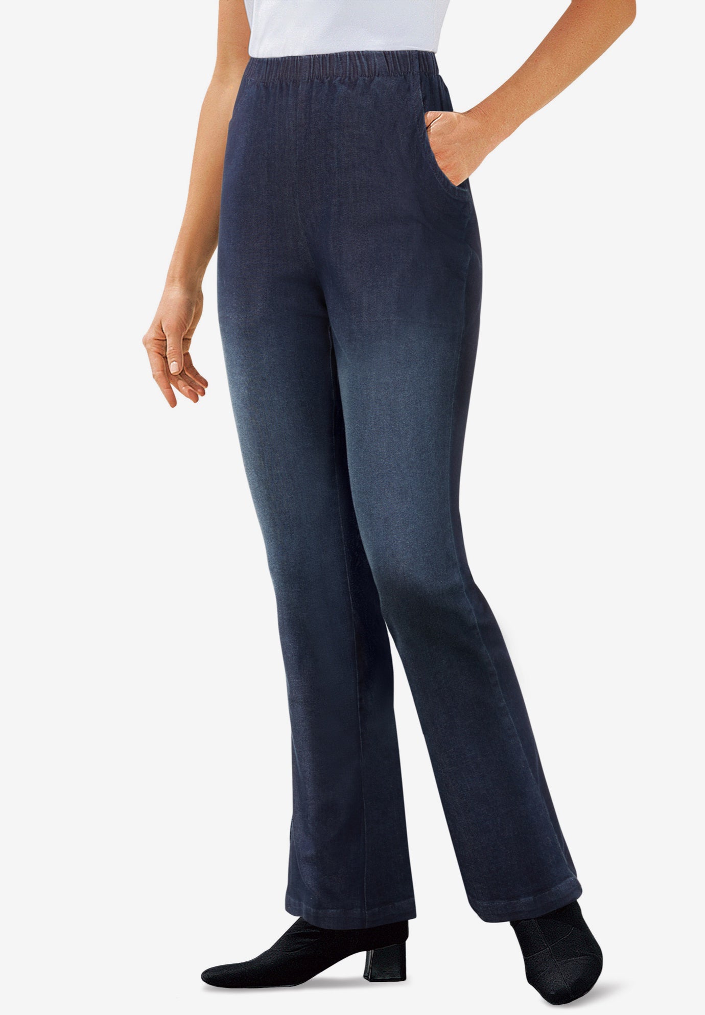 Fineline Stretch Denim Pull-On Bootcut Jeans image number 0