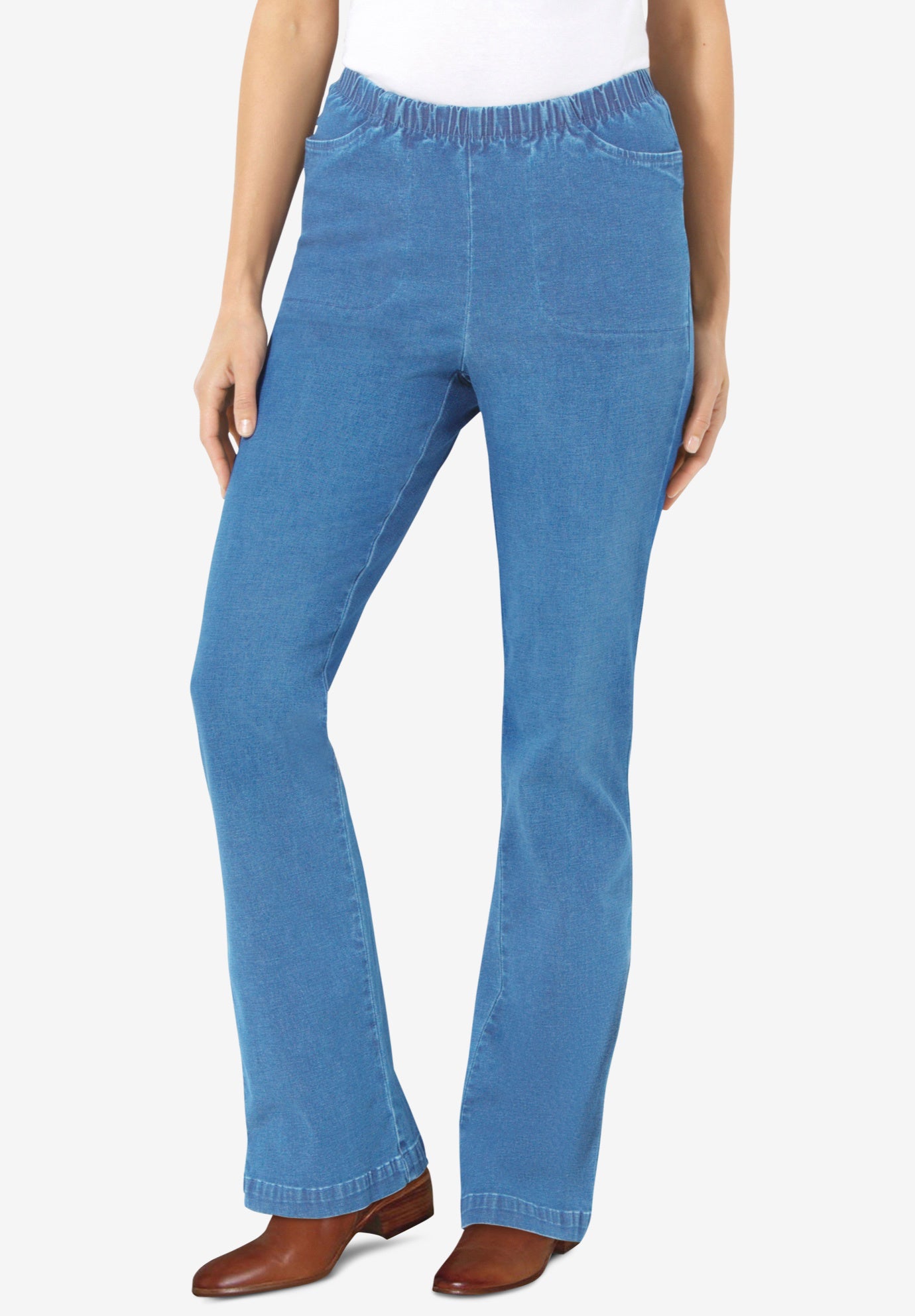 Fineline Stretch Denim Pull-On Bootcut Jeans image number 0