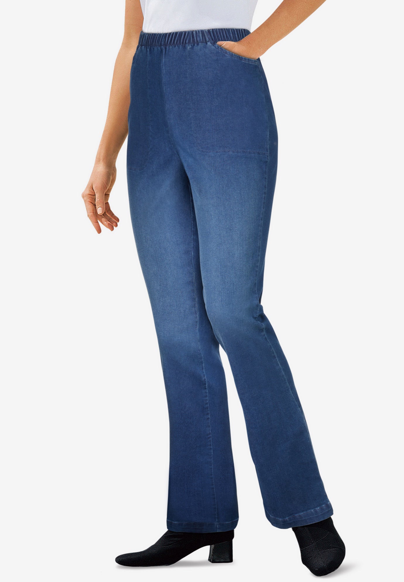 Fineline Stretch Denim Pull-On Bootcut Jeans image number 0