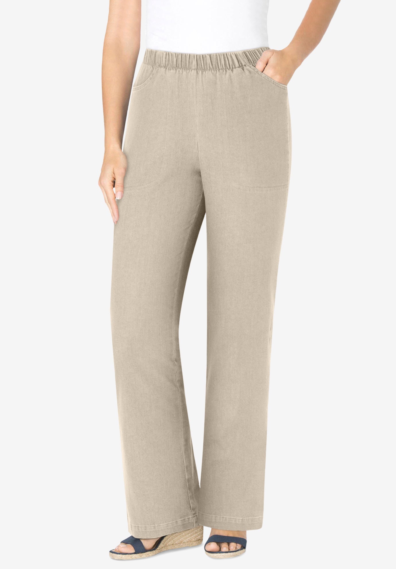 Fineline Stretch Denim Pull-On Bootcut Jeans image number 0