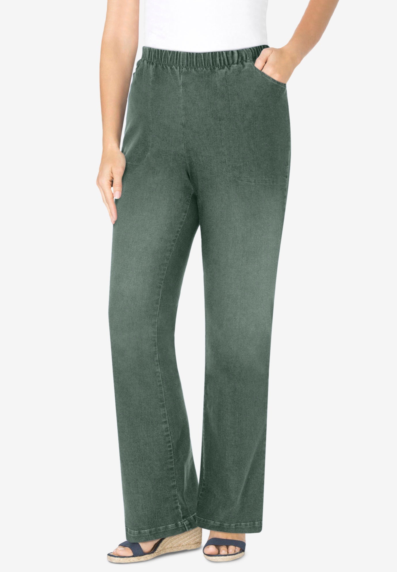 Fineline Stretch Denim Pull-On Bootcut Jeans image number 0