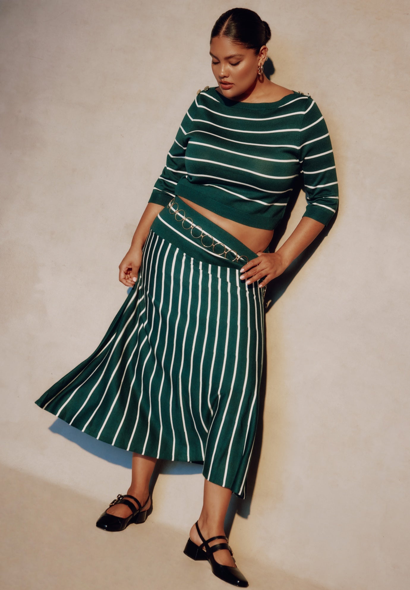 Cropped Boat Neck Sweater image number 3