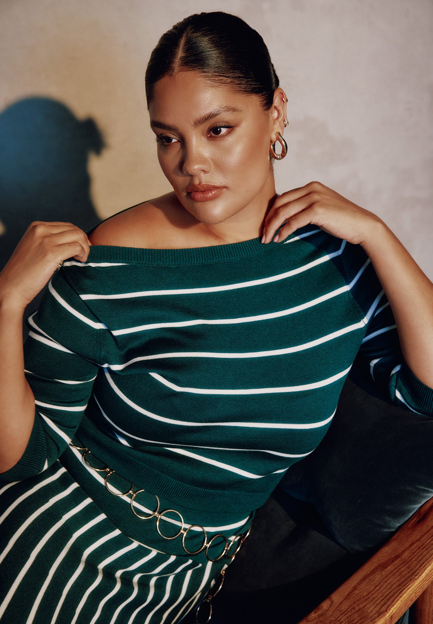 Cropped Boat Neck Sweater image number 0