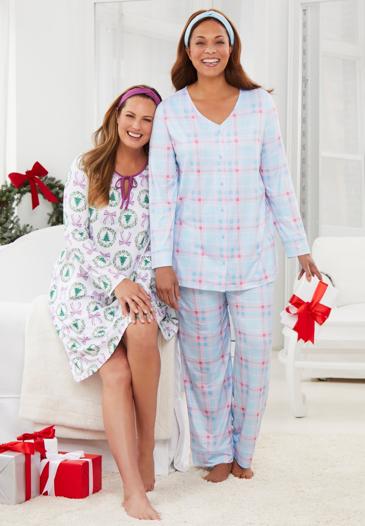 Dreams & Co.® V-Neck Pajama & Headband Set image number 3