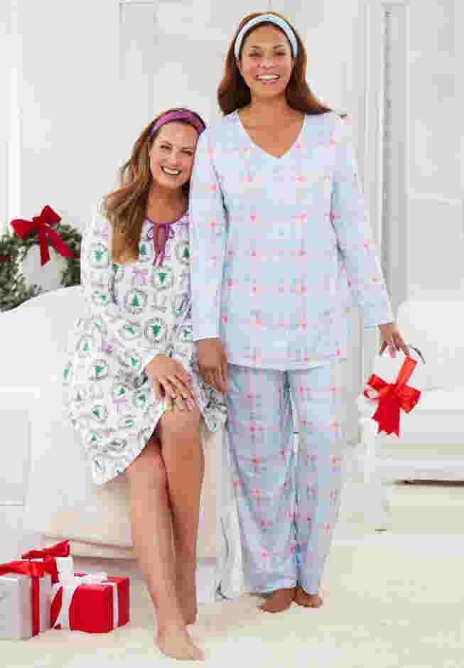 Dreams & Co.® V-Neck Pajama & Headband Set image number 3