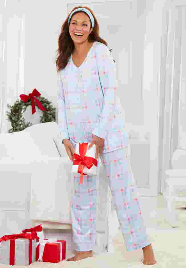 Dreams & Co.® V-Neck Pajama & Headband Set image number 5