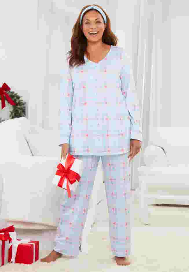 Dreams & Co.® V-Neck Pajama & Headband Set image number 0