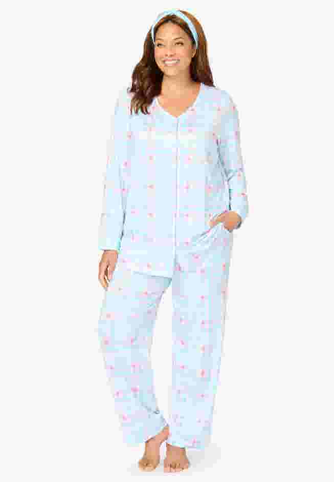 Dreams & Co.® V-Neck Pajama & Headband Set image number 0