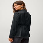 Button Front Satin Tunic With Self Belt image number null