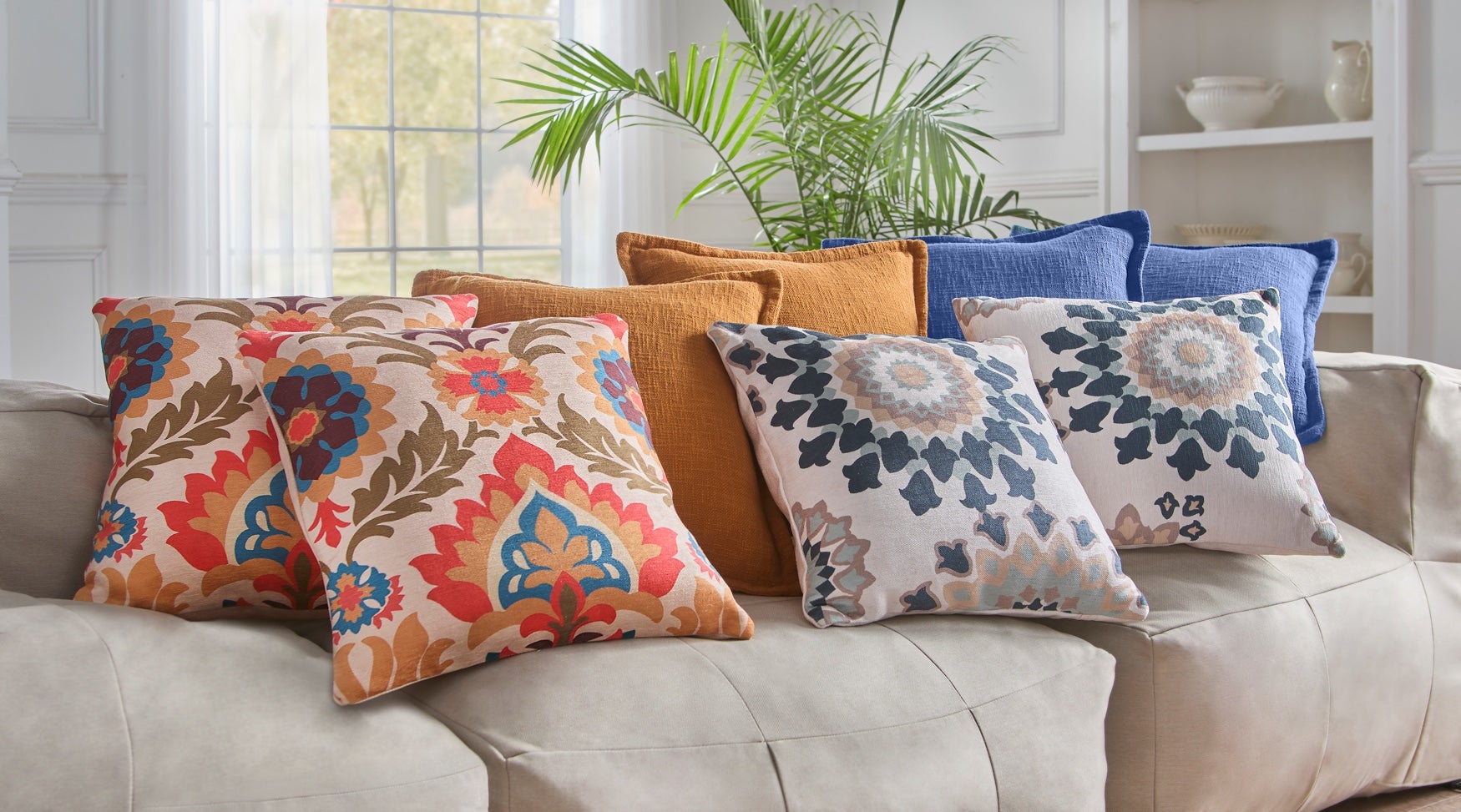 Printed Fall Pillows, Set of 2 image number 1