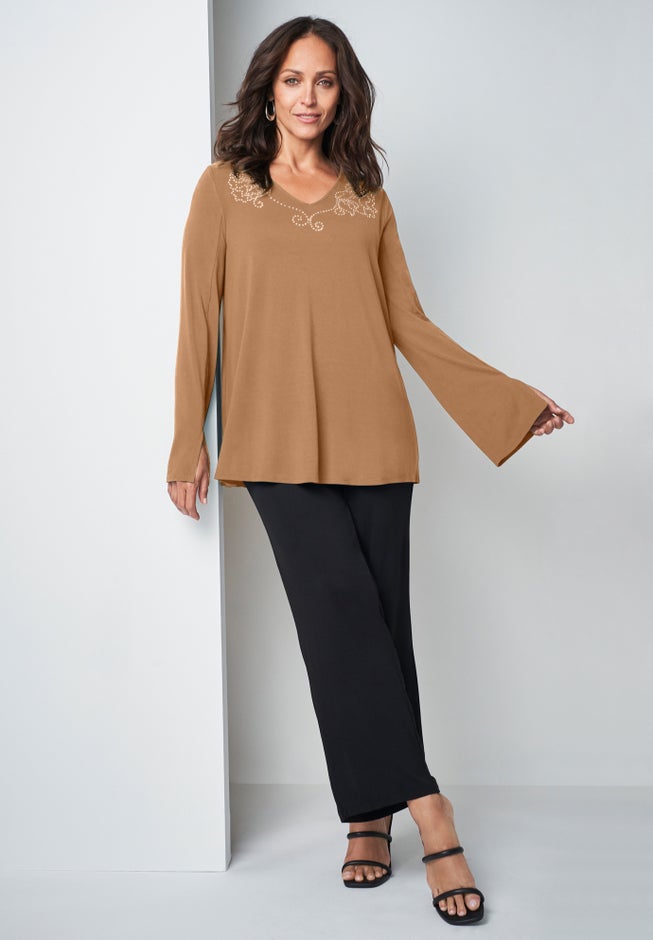 V-Neck Embellished Tunic image number 0