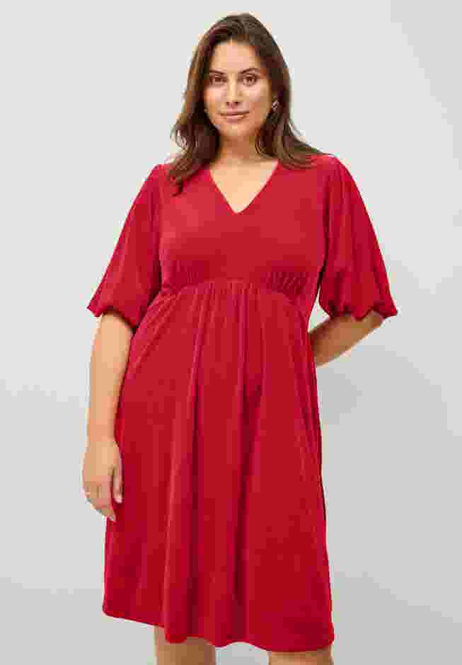 V-Neck Empire Velour Dress image number 0