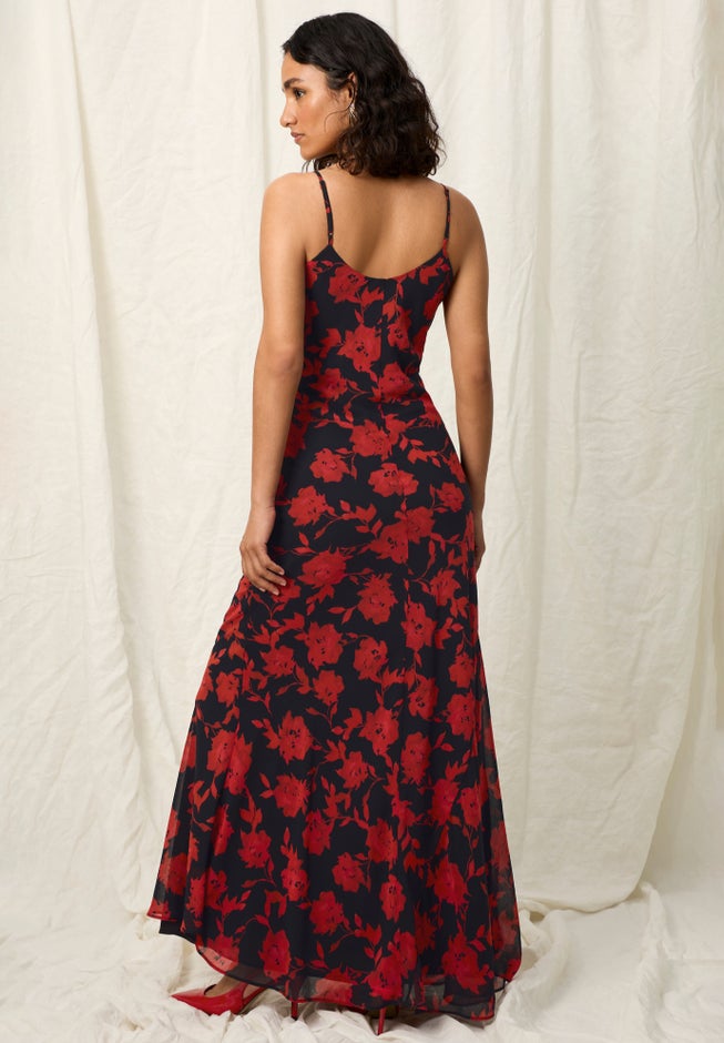 Strappy Drape Neck Maxi Dress image number 1