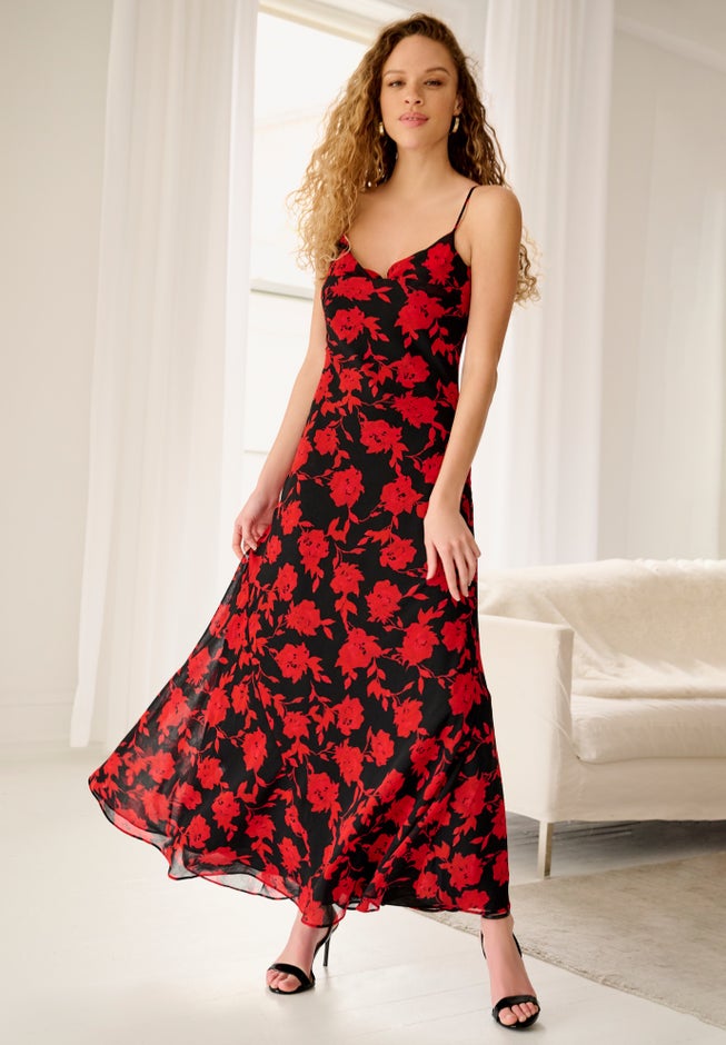 Strappy Drape Neck Maxi Dress image number 0