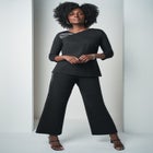 Mixed Media Ponte Faux Leather Top image number null